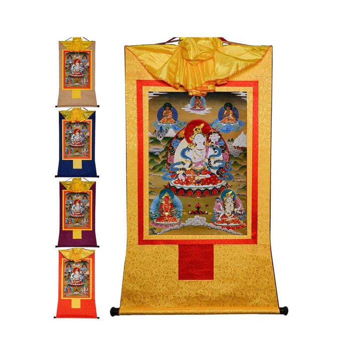 White Tara - Tibetan thangka painting, front view