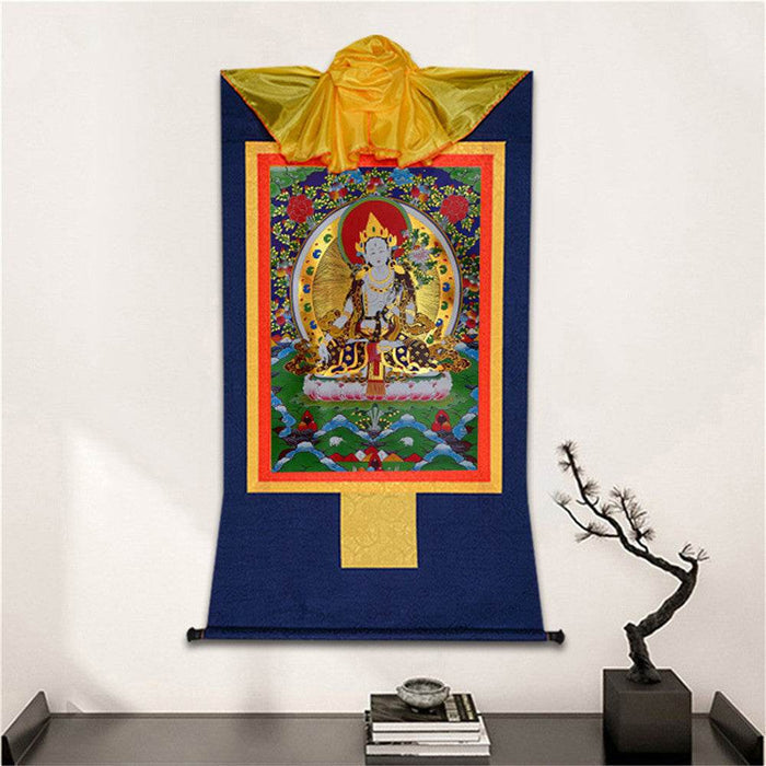 White Tara - Tibetan thangka painting, detailed view