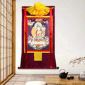 White Tara,Woodblock Thangka Art - Tibetan thangka painting, front view