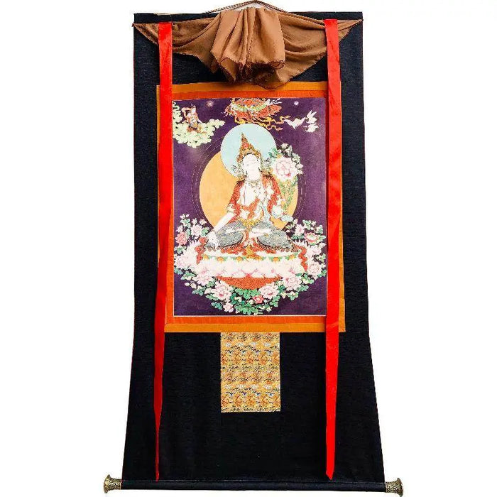 White Tara,Woodblock Thangka Art - Tibetan thangka painting, view 6