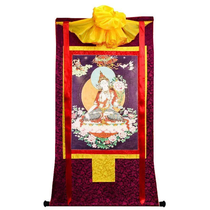 White Tara,Woodblock Thangka Art - Tibetan thangka painting, view 7