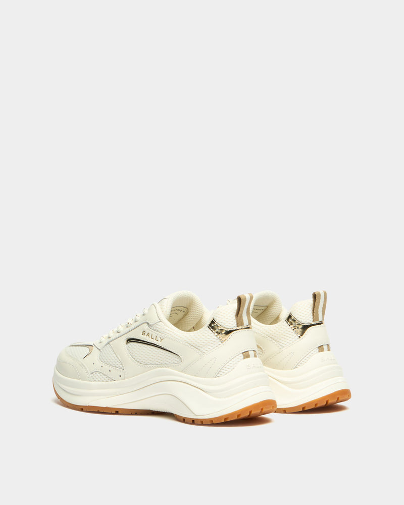Woge Sneaker in Ivory and Gold Fabric