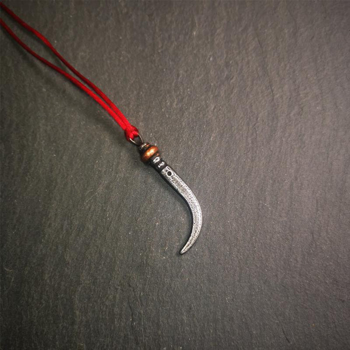 Wolf Tooth Amulet 1.77" - Tibetan Buddhist amulet, view 6