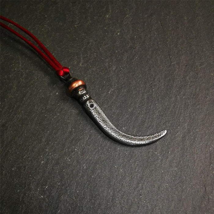 Wolf Tooth Amulet 1.77" - Tibetan Buddhist amulet, view 7