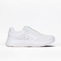 The Women's White BILLY Sport Inclusion by BILLY Footwear is an athletic sneaker with mesh texture, low profile, cushioned insole, and rubber sole, shown from the side against a white background.