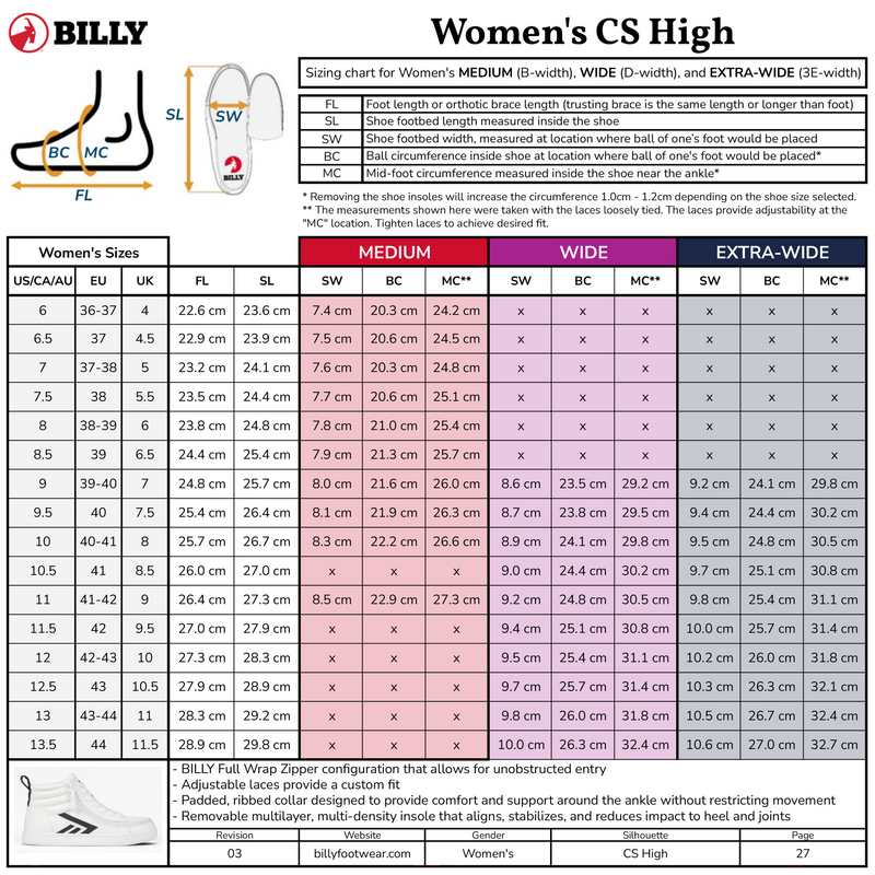 Women's White/Black BILLY CS High