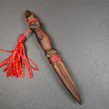 Wooden Phurba - 6.7" - Tibetan Buddhist art, front view