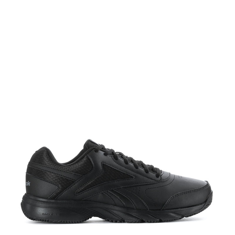 Men's black wide-width sneakers with lace-up front and rubber outsole