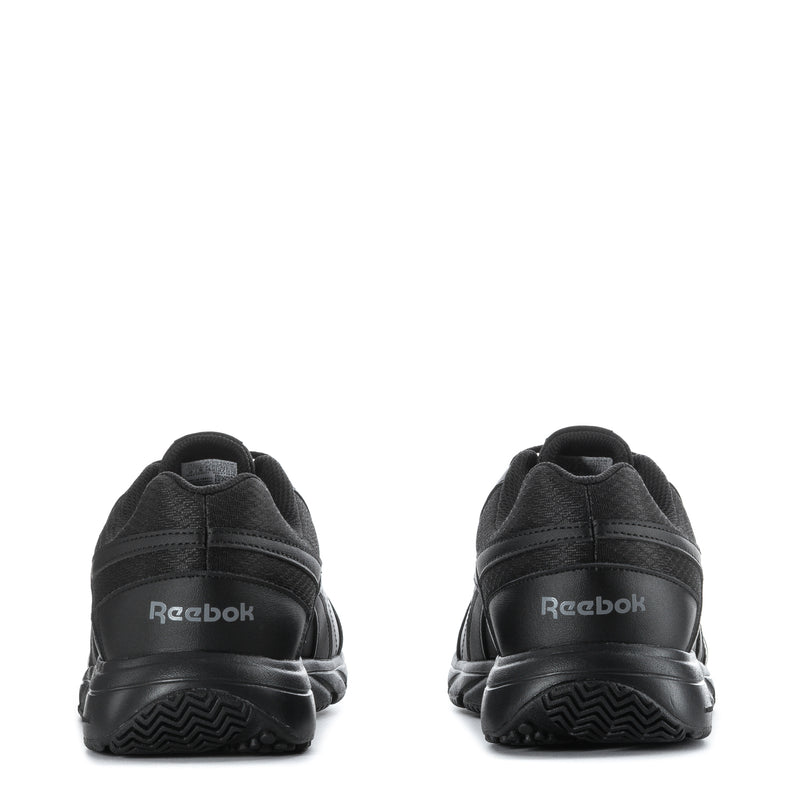 Men's black lace-up sneakers, heel with Reebok logo and textured sole