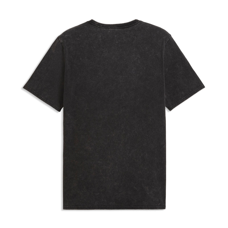 Mens dark heather charcoal short-sleeve crewneck tee, plain front view
