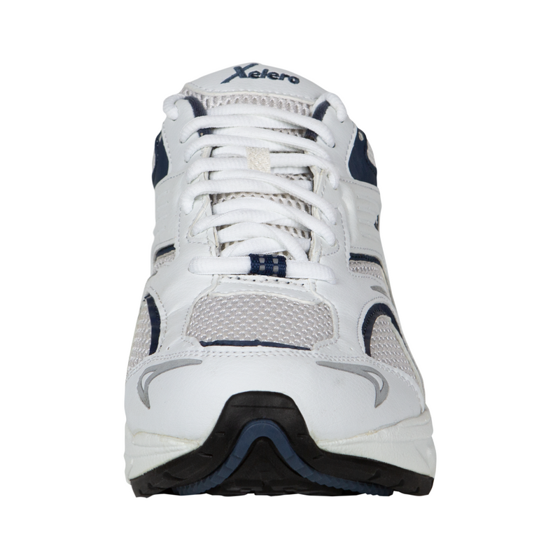 Xelero Matrix Mesh Walking Shoe (Men) - White/Navy Athletic - Running - Motion Control - The Heel Shoe Fitters