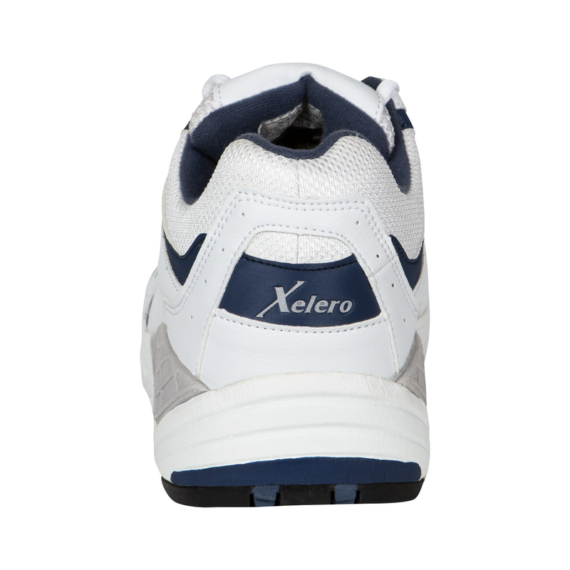 Xelero Matrix Mesh Walking Shoe (Men) - White/Navy Athletic - Running - Motion Control - The Heel Shoe Fitters