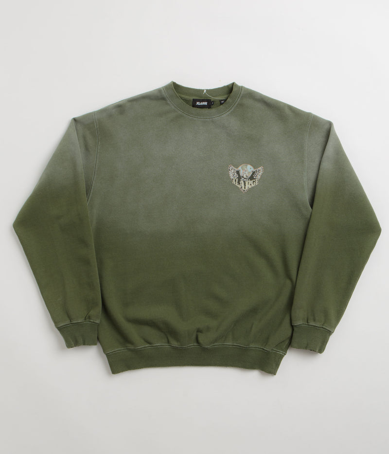 XLarge Eagle Wings To The World Crewneck Sweatshirt in Olive