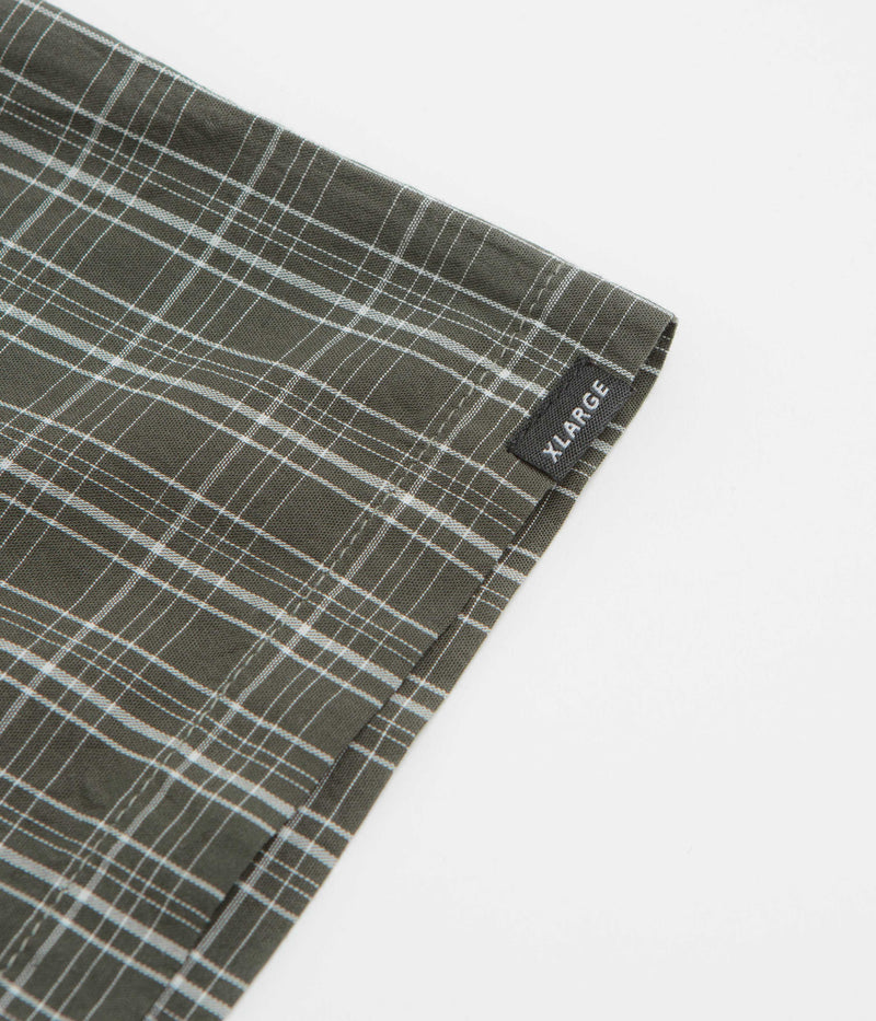 XLarge Embroidered Plaid Short Sleeve Shirt in Olive