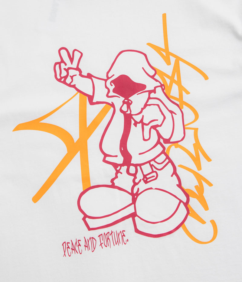 XLarge Peace And Fortune T-Shirt in Pigment Dyed White