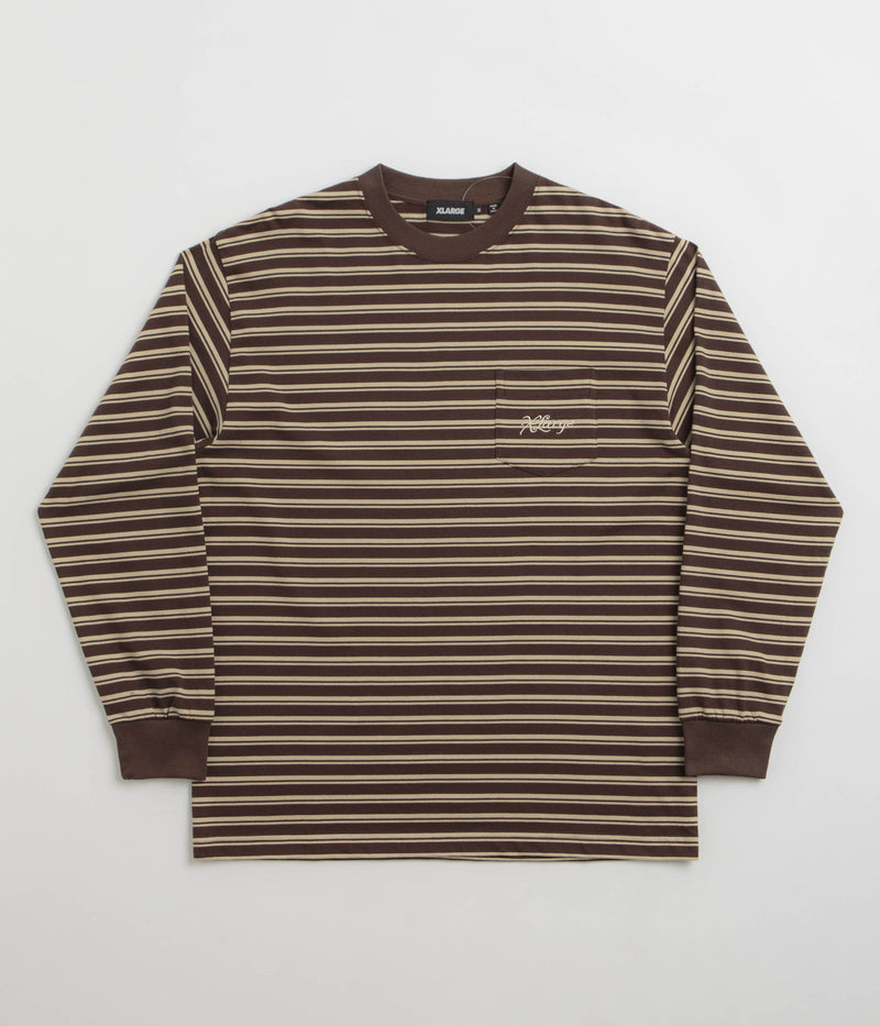 XLarge Stripe Long Sleeve T-Shirt in Brown