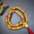 Yak Bone Mala 0.35" - Tibetan Buddhist mala beads, front view