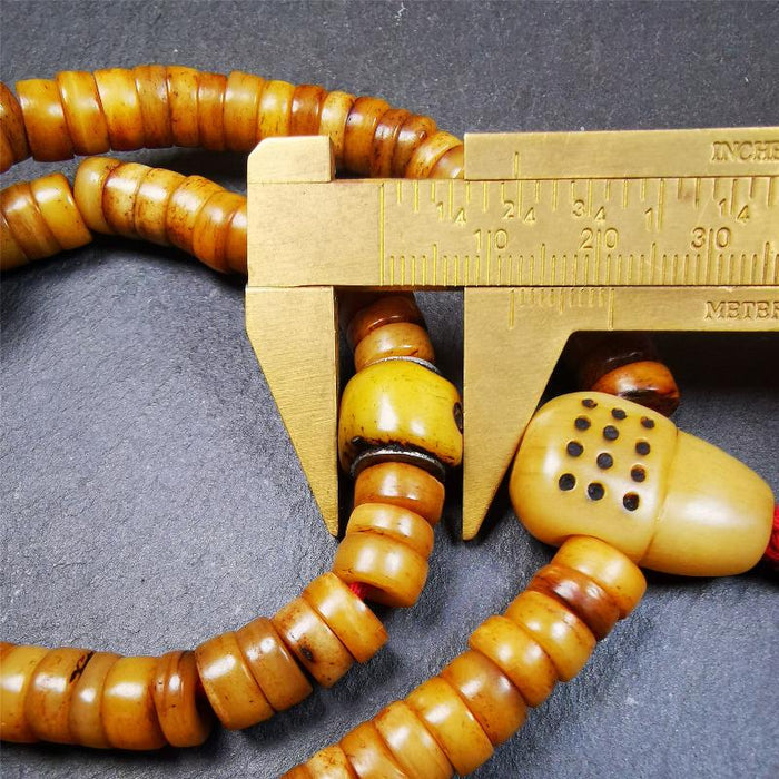 Yak Bone Mala 0.35" - Tibetan Buddhist mala beads, view 8