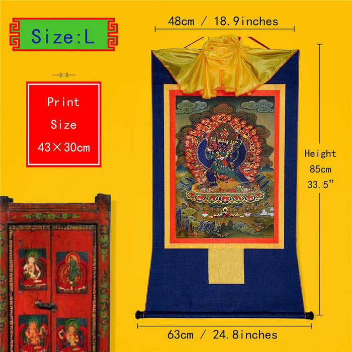 གཤིན་རྗེ་གཤེད་ Yamantaka- Conqueror of the Lord of Death - Tibetan thangka painting, view 4