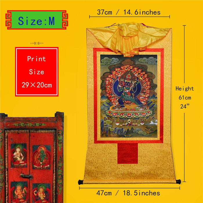 གཤིན་རྗེ་གཤེད་ Yamantaka- Conqueror of the Lord of Death - Tibetan thangka painting, view 5