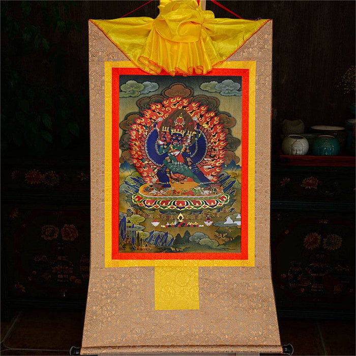 གཤིན་རྗེ་གཤེད་ Yamantaka- Conqueror of the Lord of Death - Tibetan thangka painting, view 8