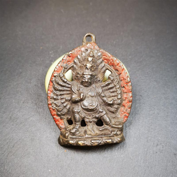 Yamantaka,Vajrabhairava Statue 3.46" - Tibetan Buddhist statue, front view