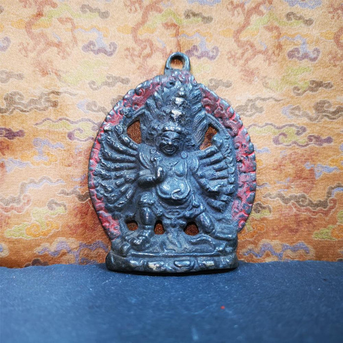 Yamantaka,Vajrabhairava Statue 3.46" - Tibetan Buddhist statue, detailed view