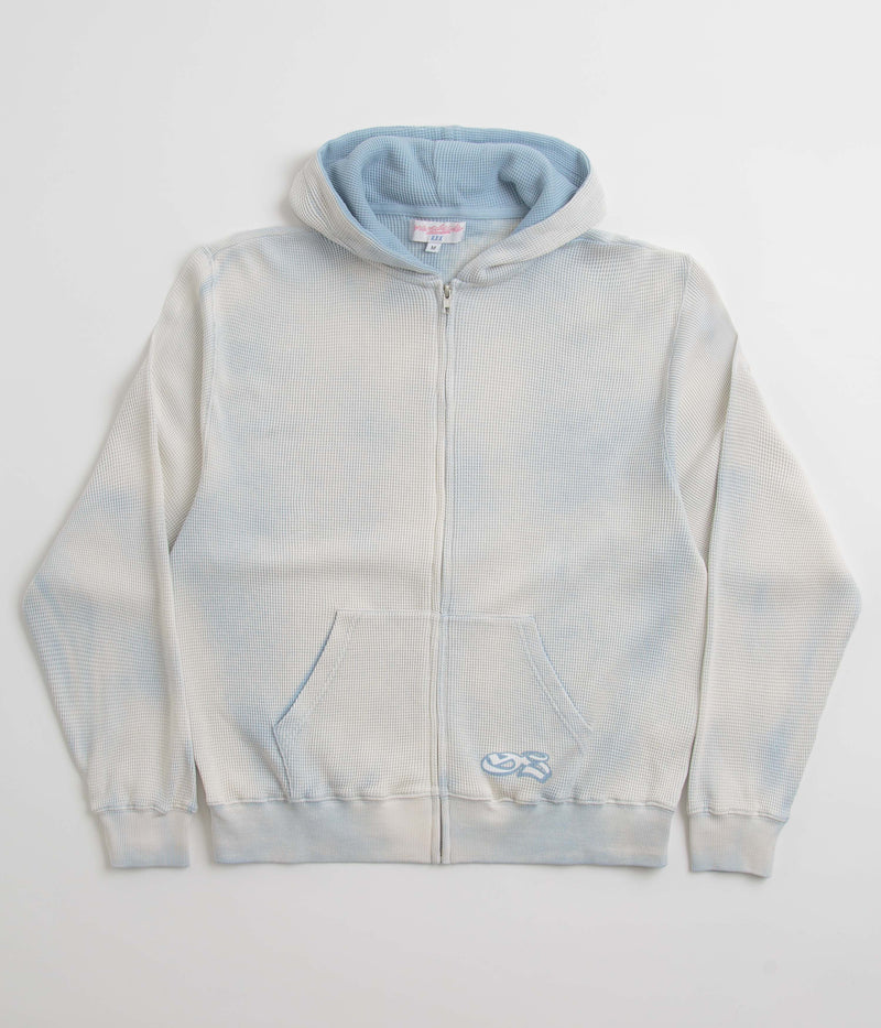 Yardsale Bleached Waffle Hoodie in Blue