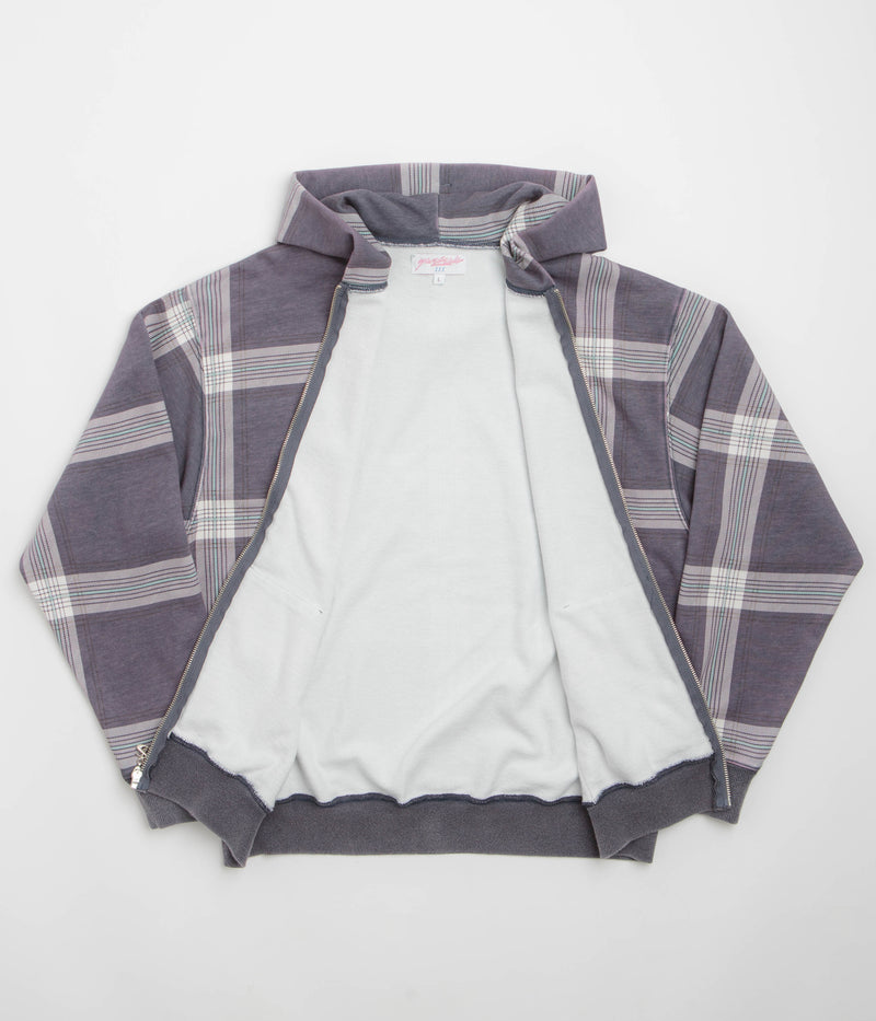 Yardsale Crib Checked Hoodie in Blue