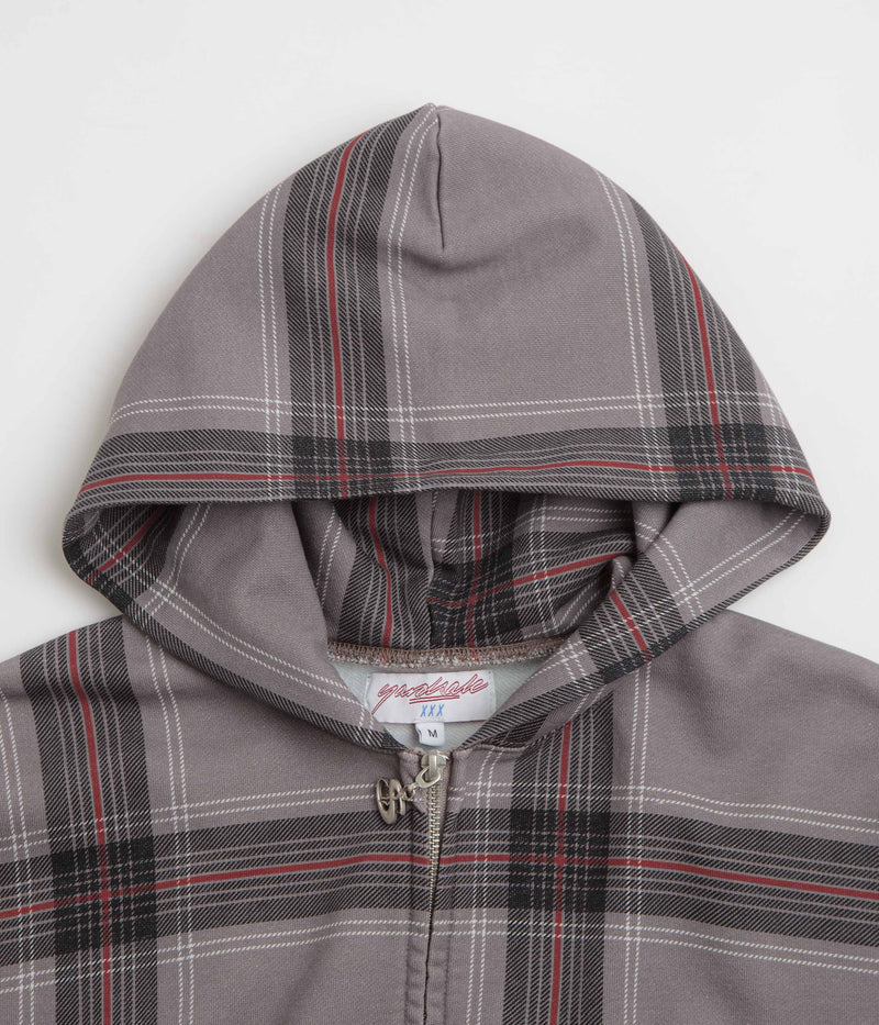 Yardsale Crib Checked Hoodie in Grey