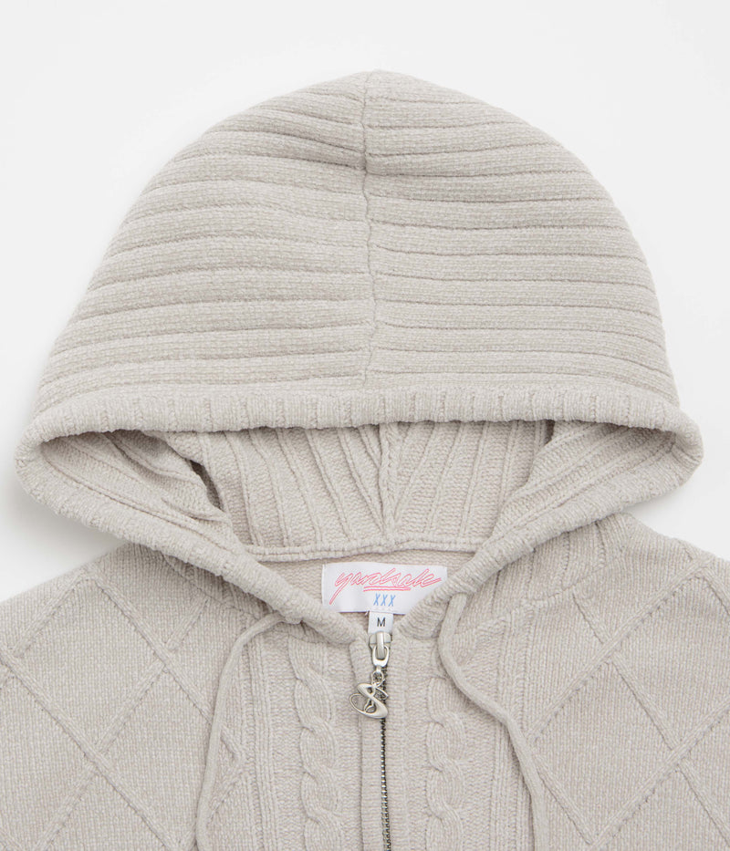 Yardsale Dreamer Chenille Hoodie in Light Grey