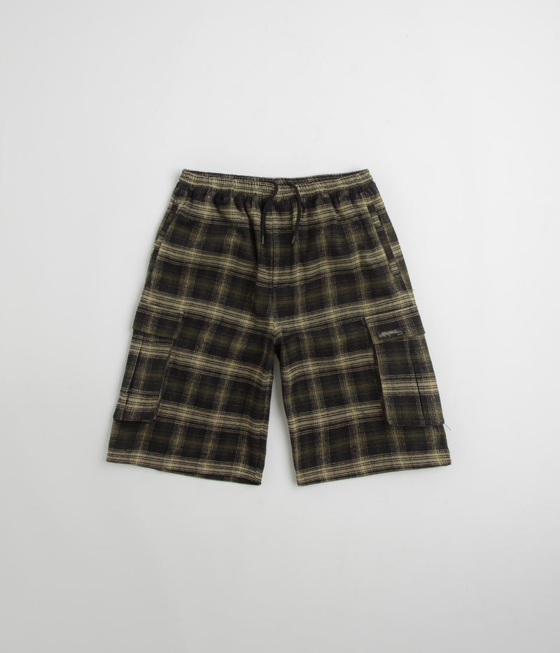 Yardsale Shoreline Plaid Shorts in Black and Grey