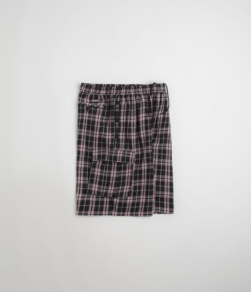 Yardsale Shoreline Plaid Shorts in Black and Pink