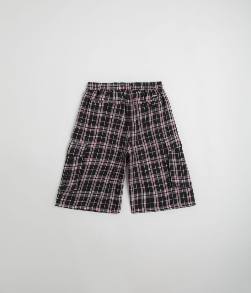 Yardsale Shoreline Plaid Shorts in Black and Pink