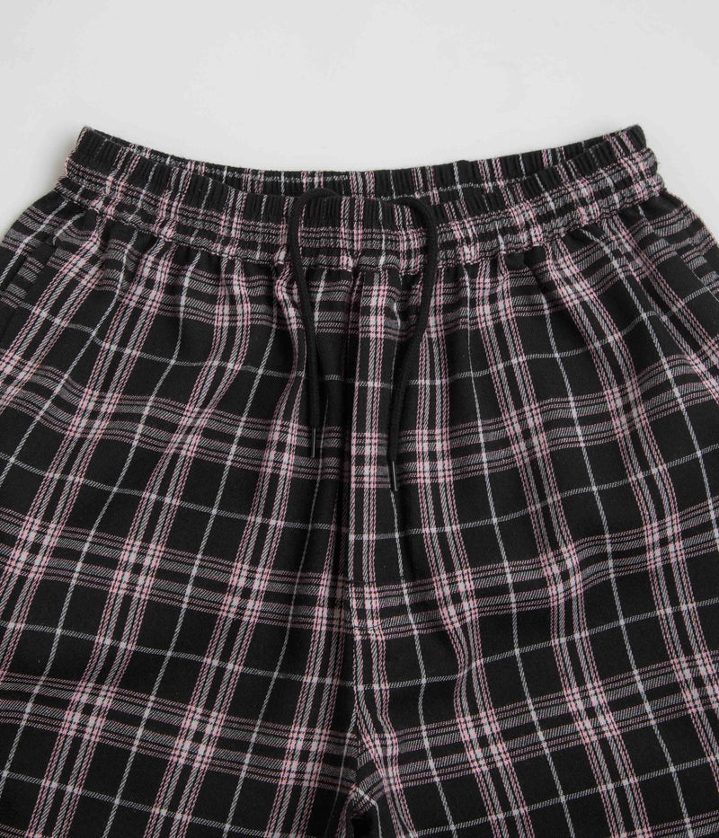 Yardsale Shoreline Plaid Shorts in Black and Pink