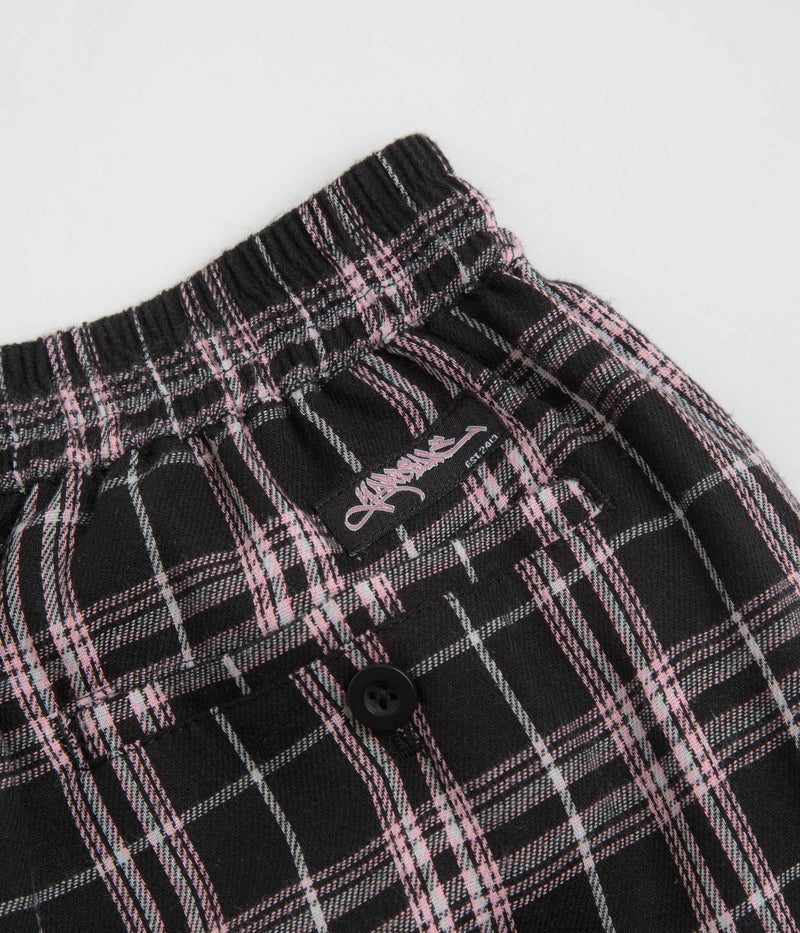 Yardsale Shoreline Plaid Shorts in Black and Pink