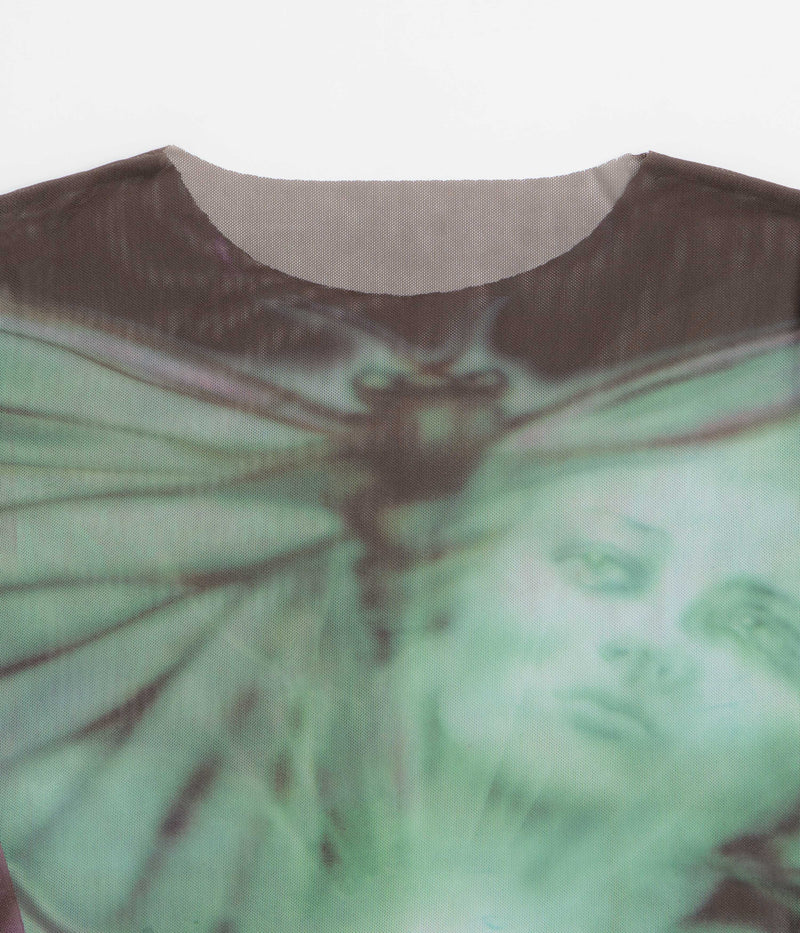 Yardsale Butterfly Mesh Long Sleeve T-Shirt in Black