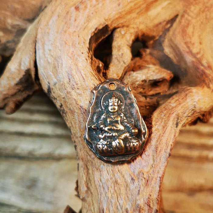 Yellow Jambhala Pendant - Tibetan Buddhist art, view 4