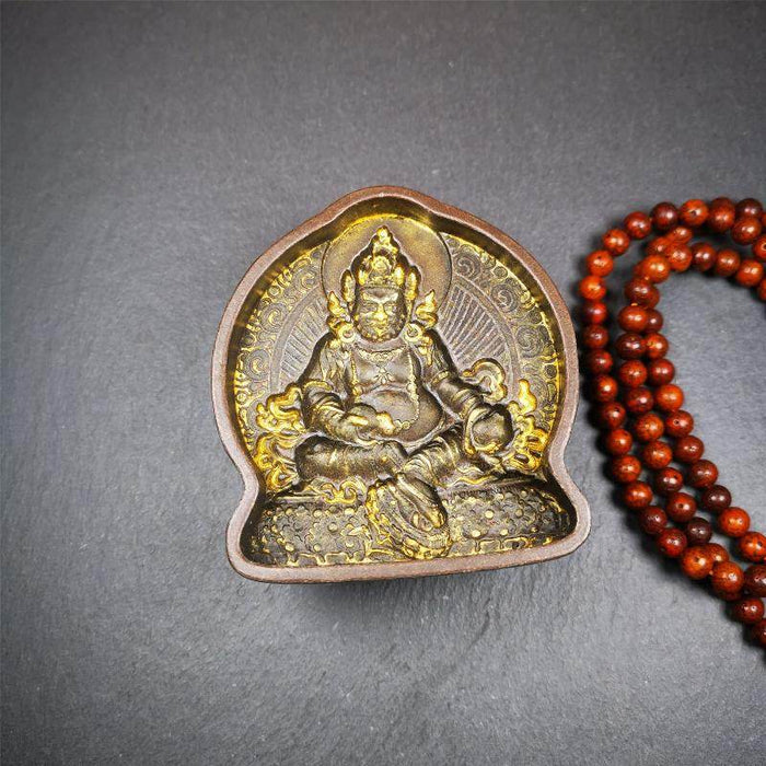 Yelllow Jambhala Tsa Tsa Mold - Tibetan tsa tsa mold, front view