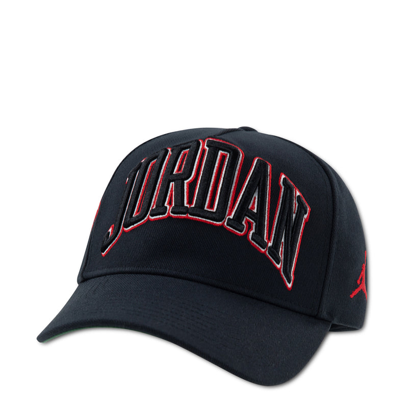 Youth Jordan dad cap in black with red AJ13 graphic on front