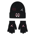Black beanie and gloves set with red 23 and Jordan logos