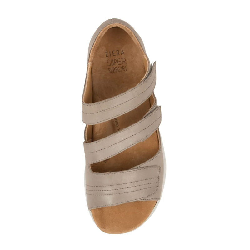 Ziera Bardot Wide Sandal (Women) - Misty/White Sole Sandal - Active - The Heel Shoe Fitters