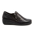 Ziera Sage XF Slip On (Women) - Black Leather Dress-Casual - Slip On - The Heel Shoe Fitters