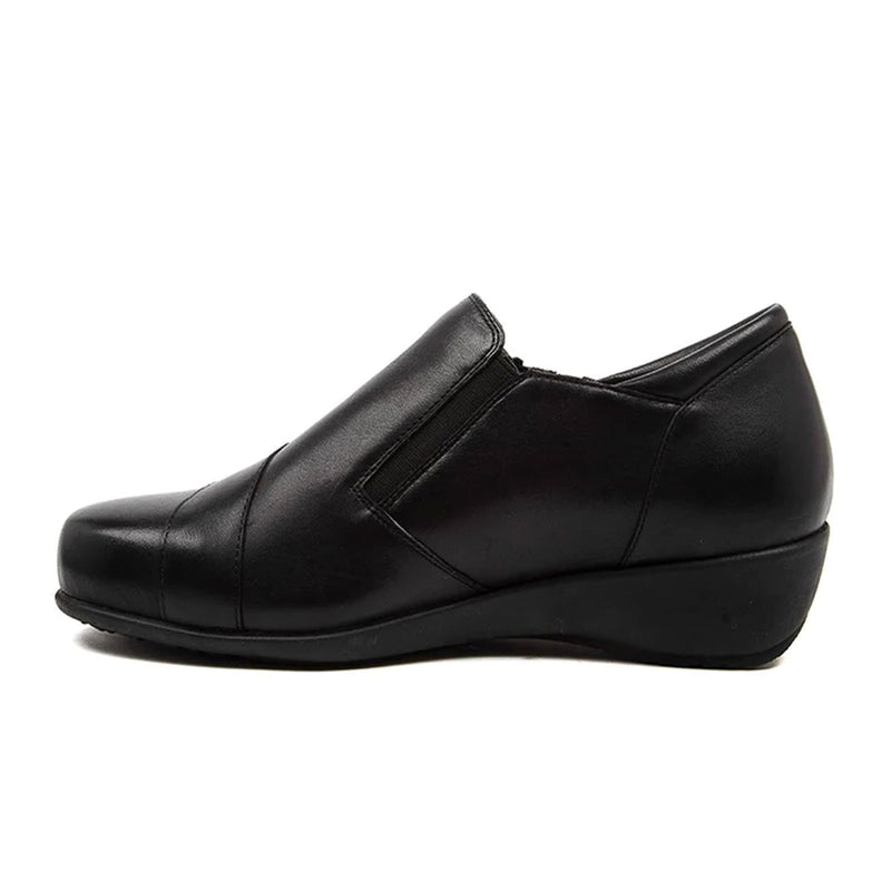 Ziera Sage XF Slip On (Women) - Black Leather Dress-Casual - Slip On - The Heel Shoe Fitters