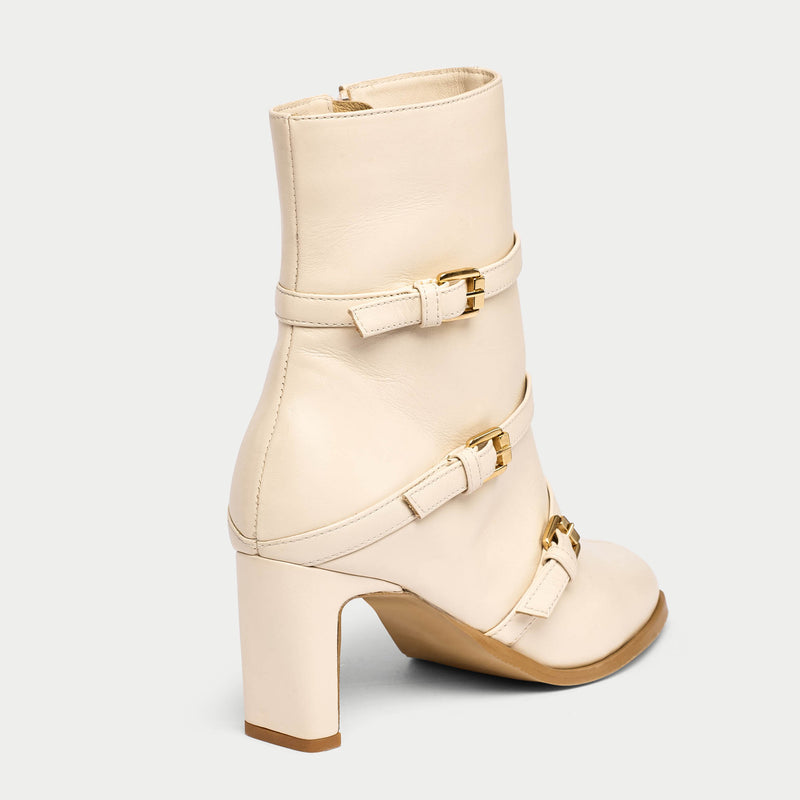 Zoe heeled leather boots or bunions back view