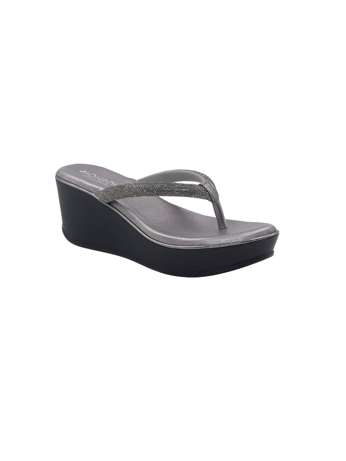 Zova Gun Metal Wedge Heels