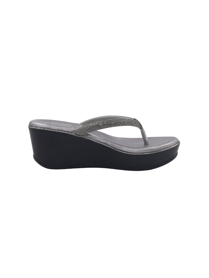 Zova Gun Metal Wedge Heels