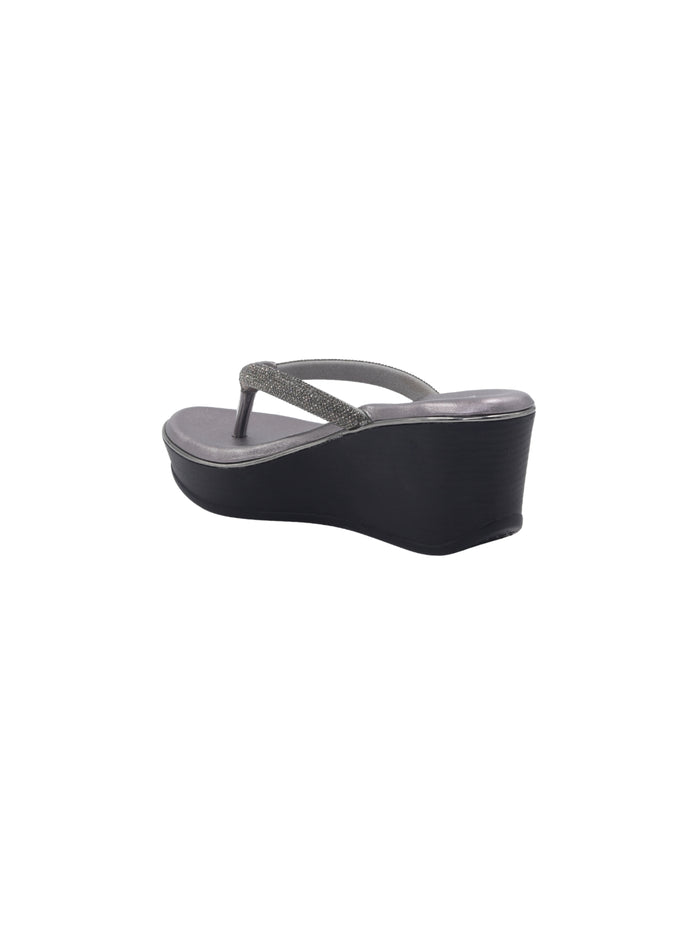 Zova Gun Metal Wedge Heels